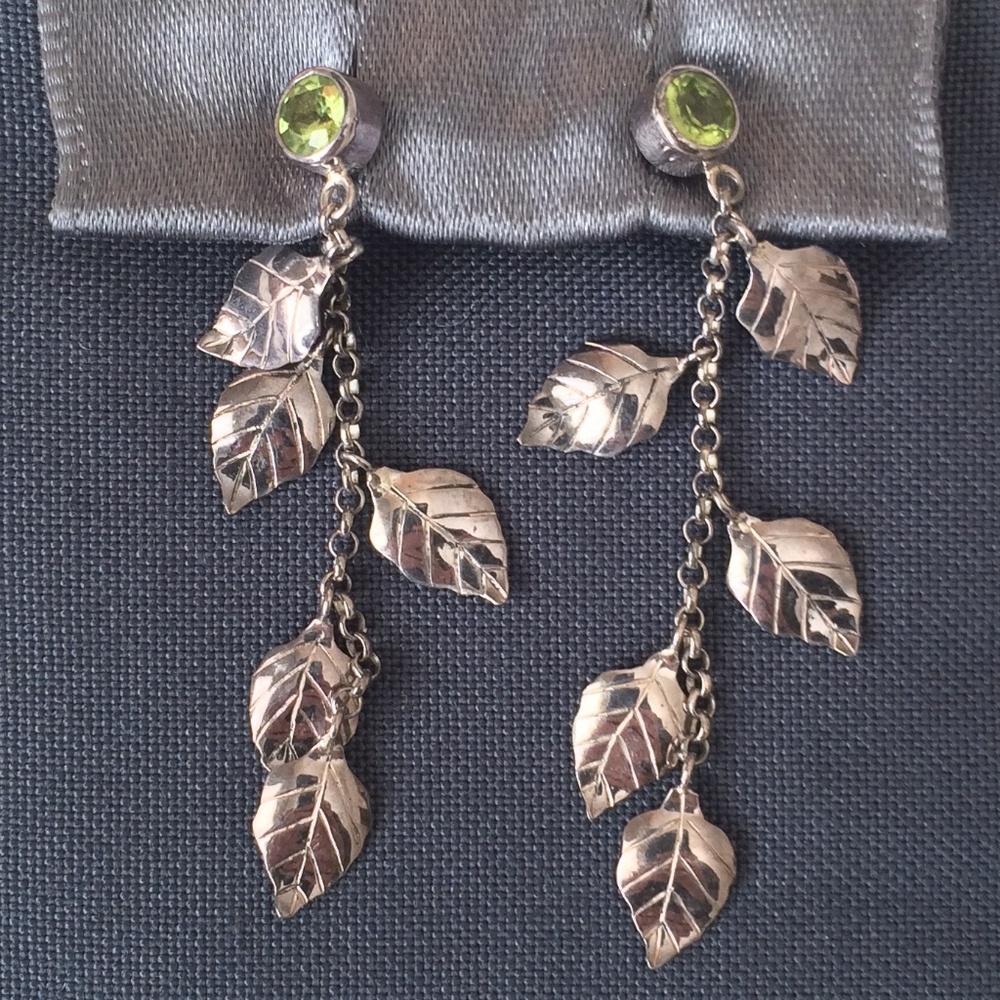 Tarra Rosenbaum summer leaf peridot earrings